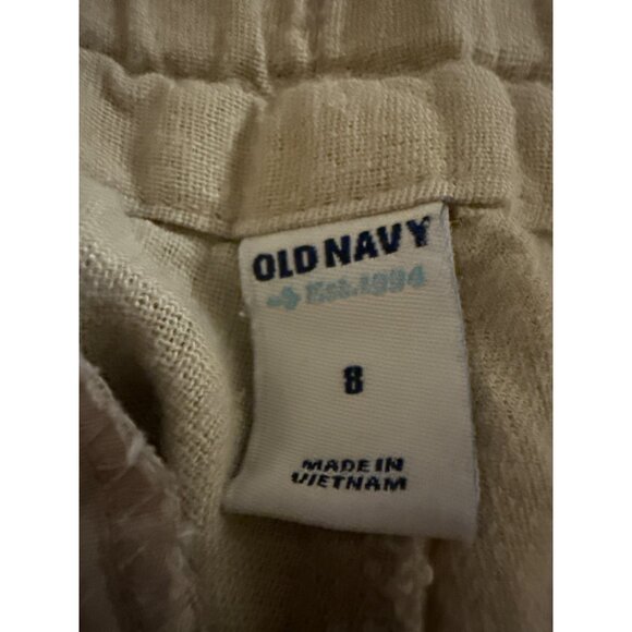Old Navy Womens Linen-Blend Shorts W/ Drawstring Beige Size 8 Casual Lightweight - Picture 4 of 4